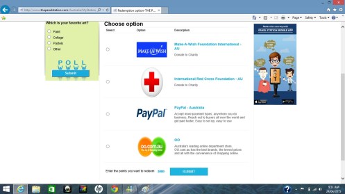 Panel Station Redemption Choices