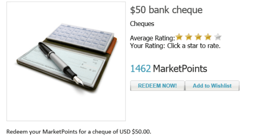 Global Test Market will no longer be offering cheques as a reward.