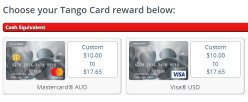 Choose from either a Prepaid Mastercard in AUD or Visa Prepaid Card in USD.